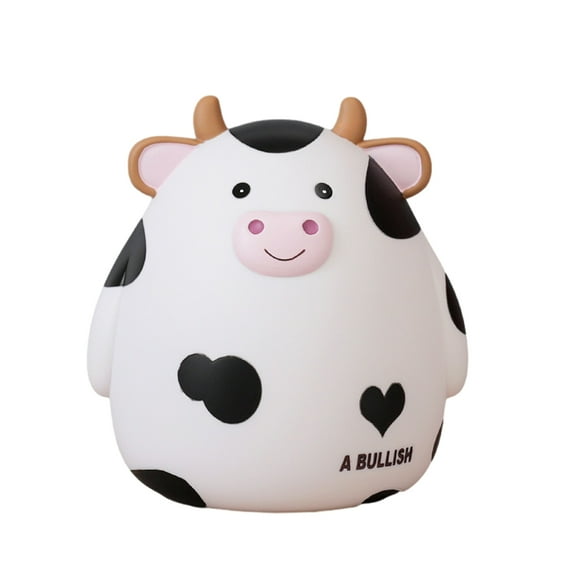 KYAIGUO Cute Cow Piggy Bank Vinyl Material Unbreakable Kids Coin Bank for Girls and Boys, Home Decoration