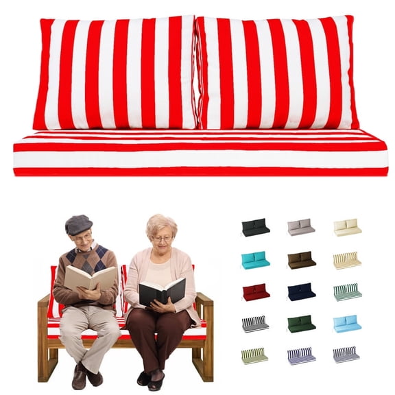 SDJPOI Outdoor Loveseat Cushion Set, 48‘‘ x 24‘’ Waterproof Couch Love Seat for Bench & Swing