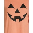 thumbnail image 3 of Positivitees Women's Fall Graphic Tee, Long Sleeve T-Shirt Jack-O-Smile, Sizes S-3XL, 3 of 5
