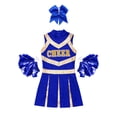 thumbnail image 4 of iixpin Cheer Leader Costume for Girls Sports Dress Outfit 6-16 Years Cheerleading Uniform Performance Dancewear A Blue 12, 4 of 6