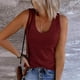 thumbnail image 4 of Gibobby Tank U-Neck Base Tees Summer Shirt Solid Womens Workout Tops sin mangas Casual Blusa de mujer(Vino,CH), 4 of 5