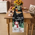 thumbnail image 2 of Black Christmas Table Runner 120 Inches Long Farmhouse Dress Scarves, Snowman Xmas Pine Trees Elk Snowflake Dining Tablerunner for Coffee Table/Kitchen Island/Party Décor, 13" x 120", 2 of 8