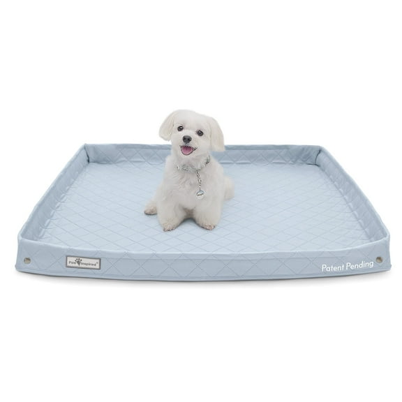 Paw Inspired Critter Box Dog Pads 32x32 Inch Washable Puppy Pads with Raised Sides to Prevent Leaks, Spills, Tears and Hold Pee Pads in Place