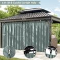 thumbnail image 3 of Pakunoda 11.5' X 6.5' Gazebo Universal Replacement Privacy 4-Panel Curtains, Waterproof Outdoor Curtains Calcite Blue Sidewall with Zipper for Patio Garden Backyard 10' X 13' Gazebo, Curtain Only, 3 of 8