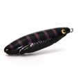 thumbnail image 4 of Señuelos de pesca en forma de gusano - 3 unidades en color negro con rayas moradas, material de caucho de silicona resistente, 4 of 6