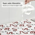 thumbnail image 5 of Honeii Red Snake print Super Absorbent Coffee Bar Mat Hide Stain Coffee Maker Mat for Countertops Coffee Pot Dish Drying Mat for Kitchen Counter, 5 of 7