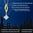 thumbnail image 2 of Gem Stone King 10K Yellow Gold White Moissanite and Lab Grown Diamond Pendant Necklace for Women | 0.83 Cttw | Gemstone Birthstone | Princess 5MM | With 18 inch Chain, 2 of 6