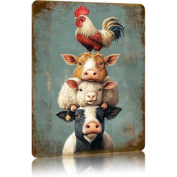 Funny Farmhouse Metal Tin Sign Rustic Aluminum Wall Decor 8x12 Inch for Home Kitchen or Chicken Coop