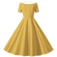 thumbnail image 4 of Mitankcoo Girls Plaid Dresses Double Button Short Sleeve A-Line Dress for Daily Casual Summer 5-14Y, 4 of 6