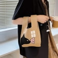 thumbnail image 5 of Mini Sac à Poignet Noué Mignon Sac Fourre-Tout Tricoté pour Femmes Sac à Main Poignée Décontractée Sac à Bandoulière Pochette pour Téléphone Clé Sac d'Étudiant Réutilisable, 5 of 5