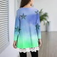 thumbnail image 4 of NAISIBABY Girls Long Sleeve Tops, Lace Irregular Hem Crewneck Fashion Graphic Kids Fall Clothes Tops Blue 6T, 4 of 6