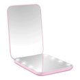 thumbnail image 1 of Portable USB Rechargeable LED Makeup Mirror, Folding Travel Compact with 3-Color Dimmable Touch Control & Double-Sided Magnification, Black/White/Pink, 1 of 8