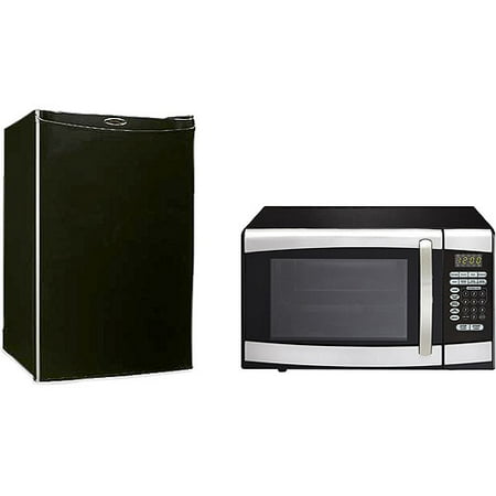 Danby 4.4 cu.ft. Compact Refrigerator and 0.9 cu.ft. Stainless Steel Microwave Bundle