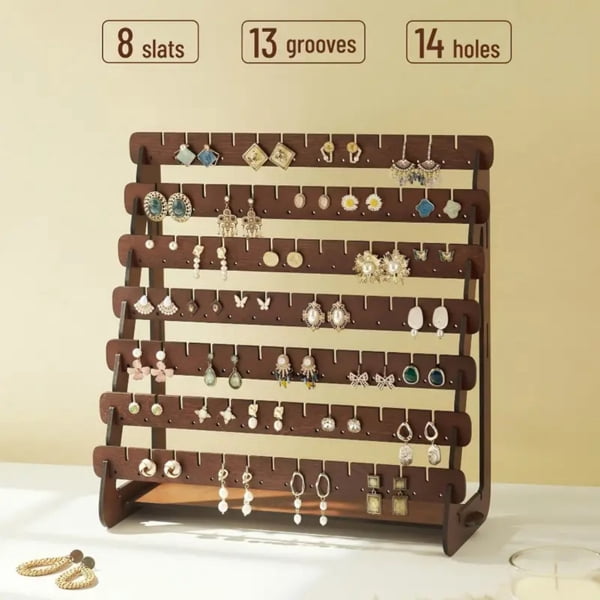 Earring Stand Wood Earring Display Stands Retro Earring Holder Jewelry Organizer