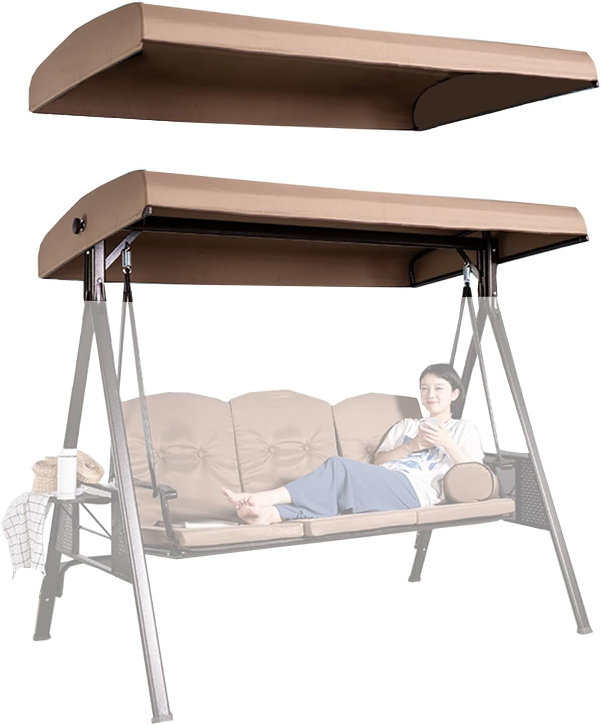 Swing Canopy Replacement Cover,2 3 Seater Outdoor Swing Canopy ...
