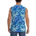 thumbnail image 4 of Fotbe Men's Vibrant Blue Floral Print Men's Sleeveless Muscle Tank Tops Casual T-Shirts for Gym Workout Beach-XX-Large, 4 of 8