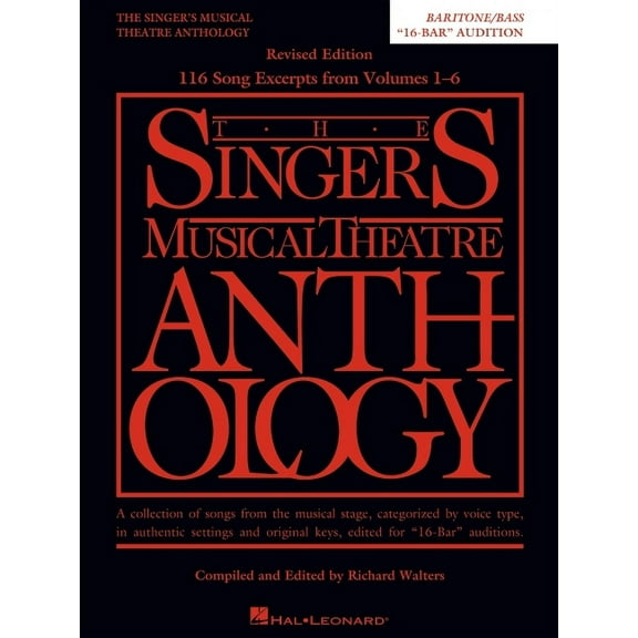 Singer's Musical Theatre Anthology: 16-Bar Audition: Baritone/Bass Edition (Paperback)