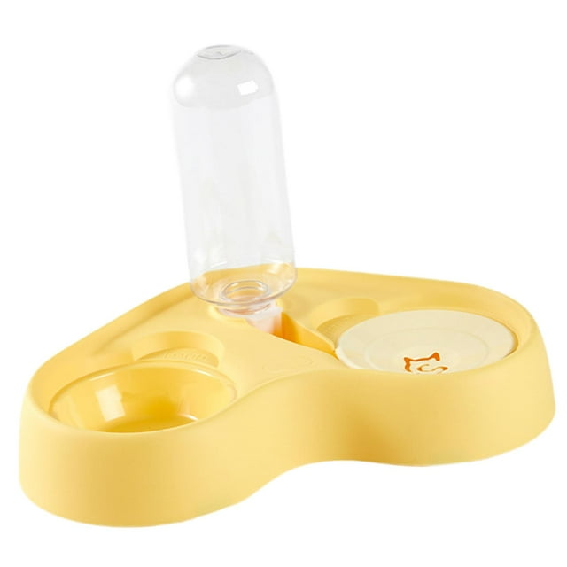 Comederos para gatos y bebederos Comederos para perros Comedero desmontable para mascotas Comedero para comida amarillo