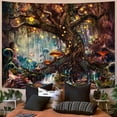 thumbnail image 2 of Tapiz para colgar en la pared, árbol de la vida de fantasía, bosque mágico, 150 x 130 cm, 2 of 3