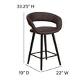 thumbnail image 6 of Flash Furniture Brynn Series 23.75'' High Contemporary Cappuccino Wood Counter Height Stool in Brown Vinyl, 6 of 12