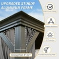 thumbnail image 3 of Domi 10' X 14' Permanent Gazebo Pavilion, Metal Hardtop Gazebo with Galvanized Steel Double Roof Canopy, Built-in Drainage Gutter, Curtain and Netting，Gray, 3 of 10