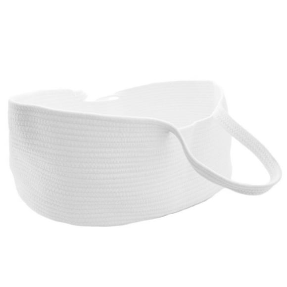 White (B)$Nordic style cotton rope crib creative baby hand basket baby cradle portable outdoor sleeping basket bed