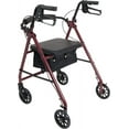 thumbnail image 2 of Junior Aluminum Rollator with Loop Brakes, Burgundy, 2 of 3