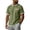 Army Green, variant on Men's Linen Henley Shirt Short Sleeve 3 Button Casual Summer Top with Contrast Trim Chest Pocket for Beach Vacation Daily Wear Khaki S