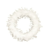 PEIBang Christmas Feathers Wreath,Artificial Feather Wreath with LED Lights for Front Door Fireplace Wall Home Porch Decor Indoor Outdoor