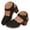 Black, variant on Stylago Chunky Heel Sandals for Women Flower Hollow Out Closed Toe Dress Shoes Ladies Low Block Summer Party Heels Beige Size 8