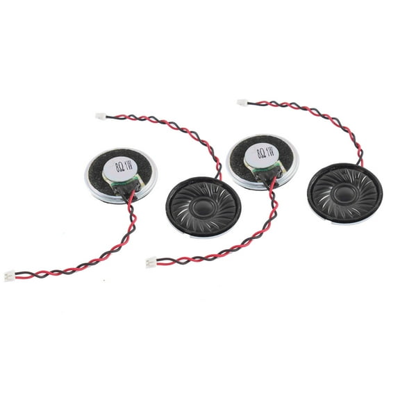 4Pcs 1W 8 Ohm 2Pin Connector Toy Interphone 28mm Dia Magnet Speaker Loudspeaker