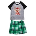 thumbnail image 2 of Mifsaly Matching Christmas Pajamas Set Cute Xmas Print Loose Pjs 2 Piece Short Sleeve Crewneck Pullover Sleepwear & Lounge Plaid Sleep Pants 2025 Holiday Festival Homewear, 2 of 5