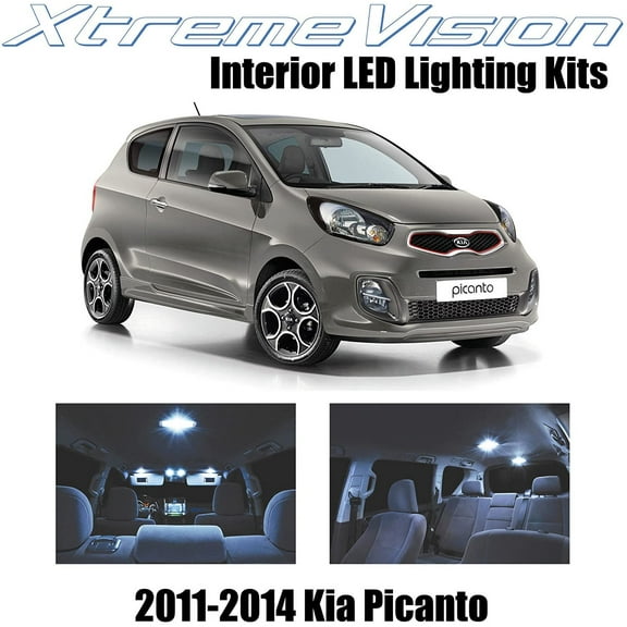 XtremeVision LED for Kia Picanto 2011-2014 4 Pieces Cool White Premium Interior LED Kit Package Installation Tool