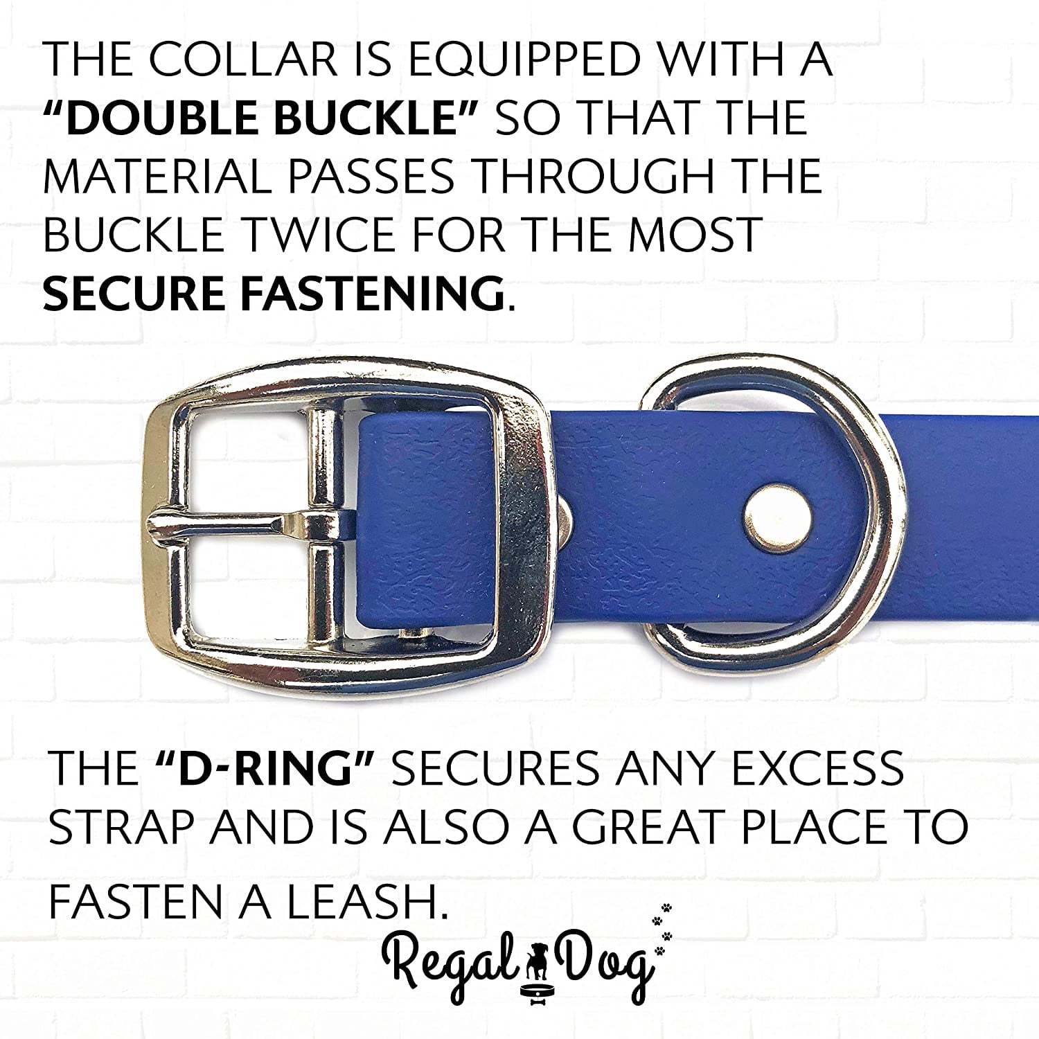 Regal Dog Products Waterproof Collar Heavy Duty Center Ring with D ring