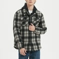 thumbnail image 5 of Winter Heavy Warm Lined Plaid Flannel Jacket Men Plus Big&Tall Mens Coat, 5 of 9
