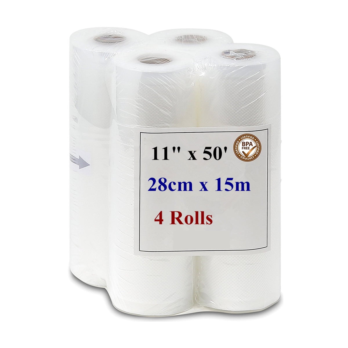 FungLam 4 Pack 11" x 50 Feet Vacuum Sealer Bags (Total 200 Feet