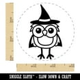thumbnail image 2 of Owl With Witch Hat Cape Halloween Self-Inking Rubber Stamp Ink Stamper - Black Ink - Small 3/4 Inch, 2 of 7