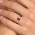 thumbnail image 4 of Gem Stone King 10K Two Tone Gold Pink Created Sapphire and Lab Grown Diamond Engagement Ring for Women | 1.10 Cttw | Oval 7X5MM | Gemstone September Birthstone | Size 9, 4 of 6
