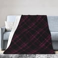 thumbnail image 2 of Black Pink Plaid Background Throw Blanket,Super Soft Anti-Pilling Flannel Bed Blankets, 80"x60", 2 of 8