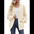 thumbnail image 1 of Sudadera con Capucha y Cremallera para Mujer, de Larga, Informal, de Gran Tamaño, con Bolsillos. Albaricoque M, 1 of 10