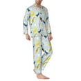 thumbnail image 2 of Naloa Japanese Carps Men’s Pajamas Set - Long Sleeve Button Down Sleep Shirt and Pajama Bottoms Sleepwear Set-X-Large, 2 of 7