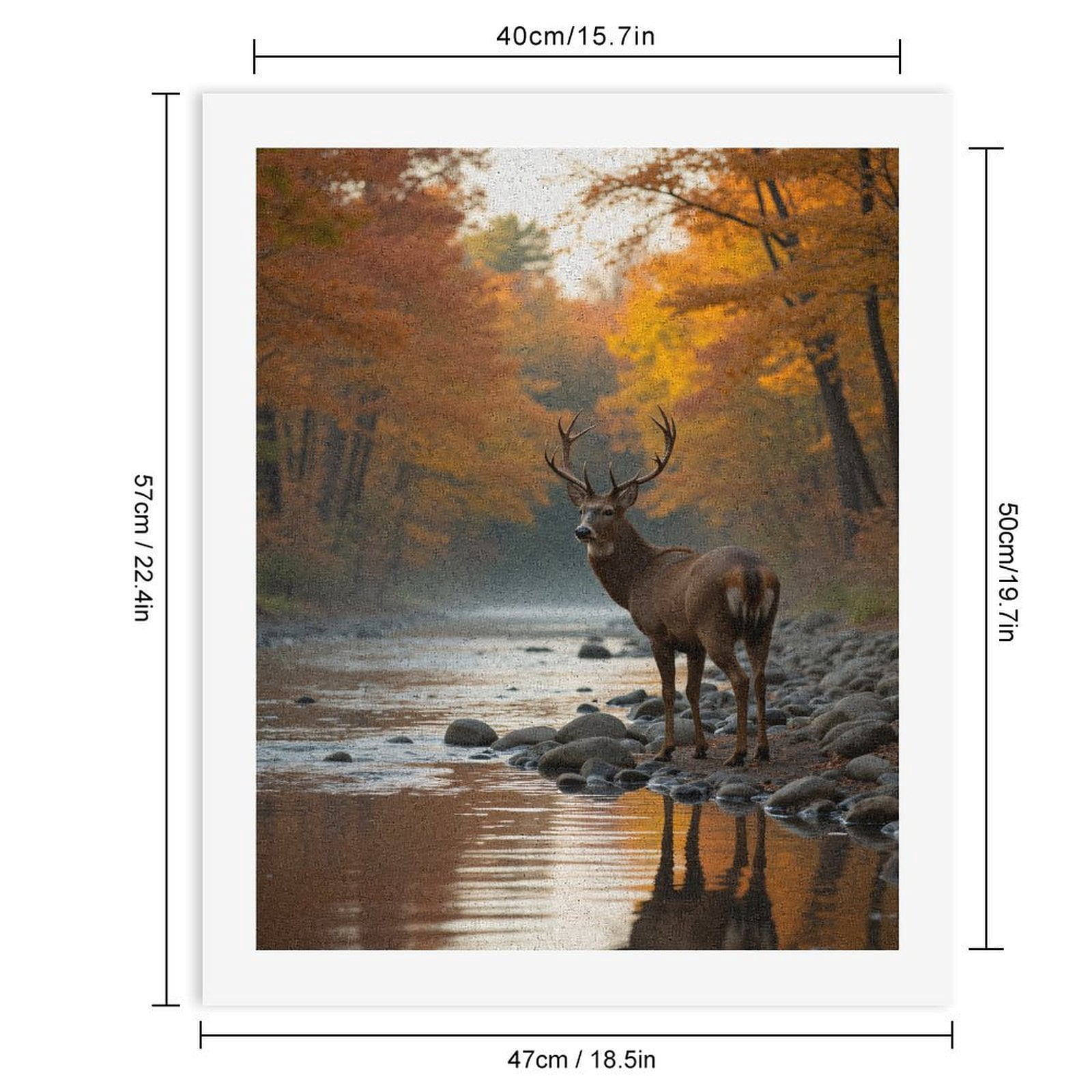 Paint by Numbers Kit for Adults, Deer Autumn Forest Stream Beauty Paint by Numbers, Easy Paint by Numbers Kit for Adults Beginner, DIY Adult Paint by Number Kits on Canvas, Home Decor