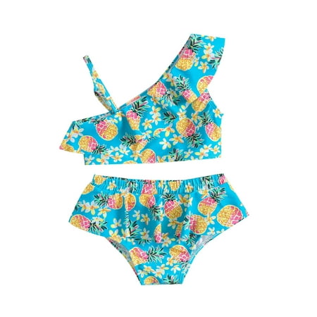 

Utoimkio Girls Bathing Suits Size 10-12 Toddler Kids Baby Girls Fashion Cute Leopard Flowers Print Ruffles Bikini Swimsuit Set