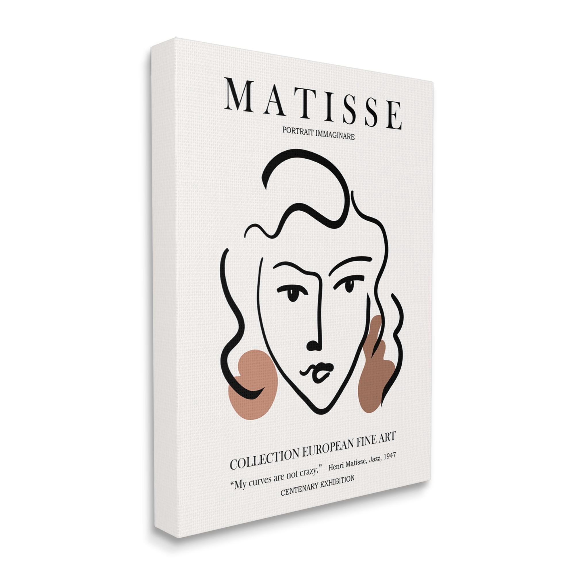 Stupell Industries Curves Not Crazy Matisse Exhibition Woman Face Lines Canvas Wall Art, 30 x 40, Design by Ros Ruseva