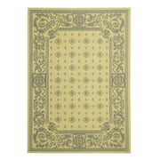 Angle View: SAFAVIEH Courtyard Erin Traditional Indoor/Outdoor Area Rug Natural/Blue, 2'7" x 5'