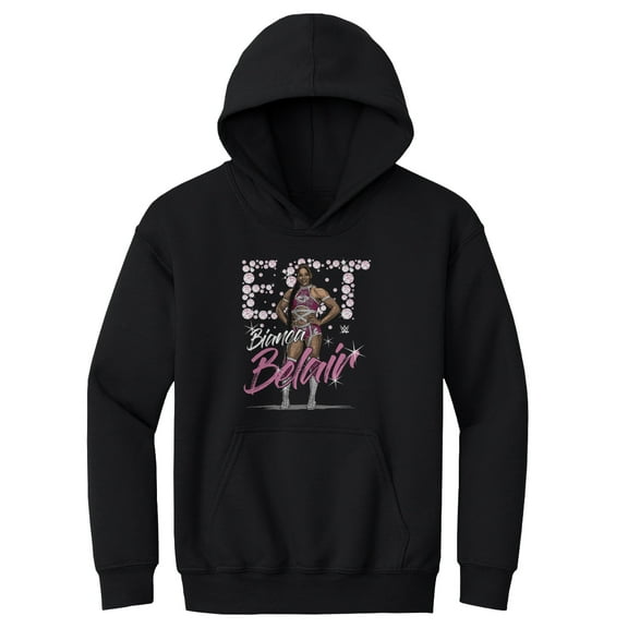 Youth 500 Level  Black Bianca Belair Pose Pullover Hoodie