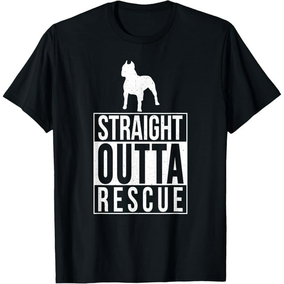 Pit Bull Lover Straight Outta Rescue Pitbull Dog Rescue T-Shirt