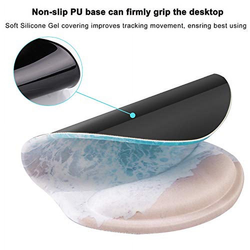 iCasso Mouse Pad, Ergonomic Mouse Pad with Gel Wrist Rest Support, Durable & Comfortable Large Non-Slip Pain Relief Mousepad for Office, Home - Easy Typing and Gaming (Beach) - image 4 of 8