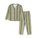 thumbnail image 1 of Balery Colourful stripes Conjunto de Pijama con Estampado para Mujer, Conjunto de Dos Piezas con Manga Larga, Ropa de Dormir Suave con Bolsillos, Pijamas Cómodos-Medium, 1 of 7
