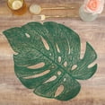 thumbnail image 2 of BalsaCircle 6 Metallic Green 18" Monstera Tropical Leaf Design Vinyl PLacemats Wedding, 2 of 8